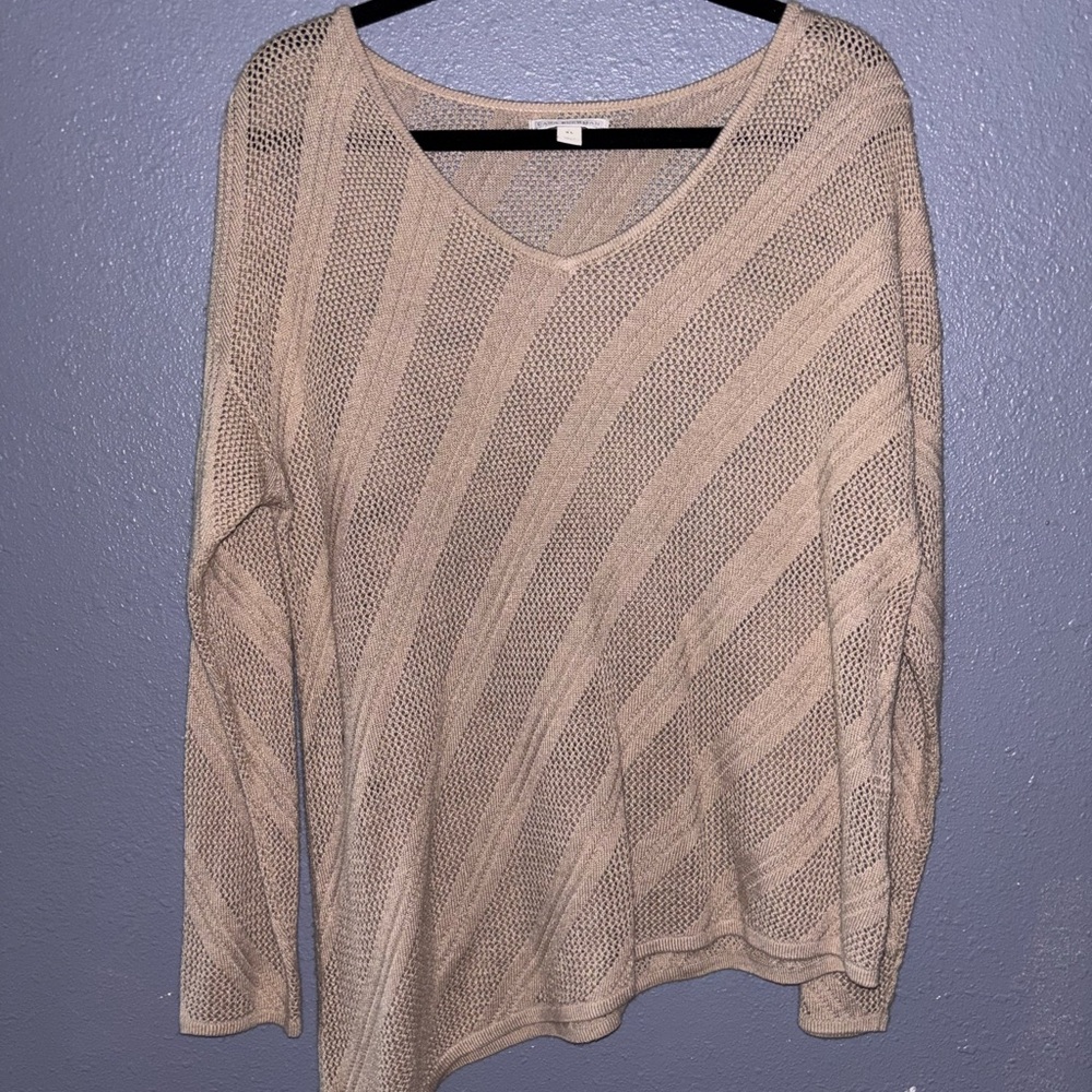 Dana Buchman Tan Loose Knit Top